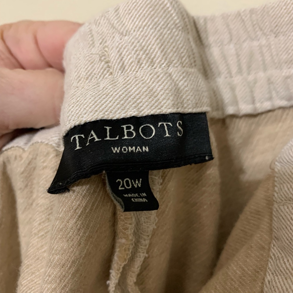 Talbots Tan Straight Leg Linen Pants - Picture 4 of 5